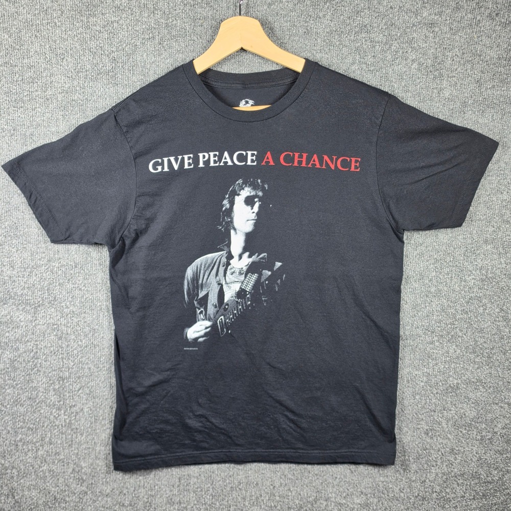 John Lennon Shirt Mens Large Give Peace A Chance 2008 Graphic Tee Collectible